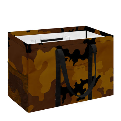 Dark Brown Camouflage Print Utility Tote Bag