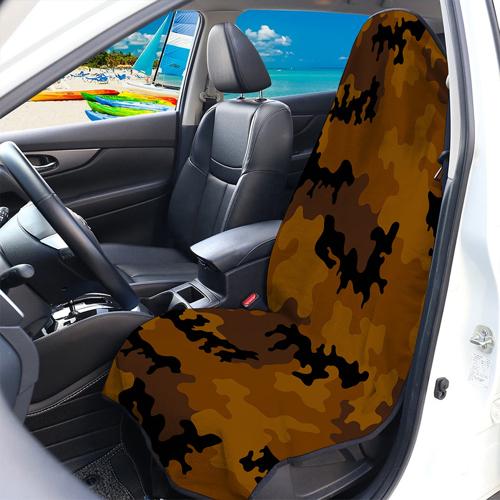 Dark Brown Camouflage Print Waterproof Car Seat Cover