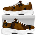 Dark Brown Camouflage Print White Chunky Shoes