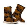 Dark Brown Camouflage Print Winter Boots