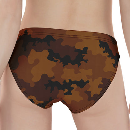Dark Brown Camouflage Print Women's Panties