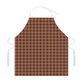 Dark Brown Check Pattern Print Adjustable Apron
