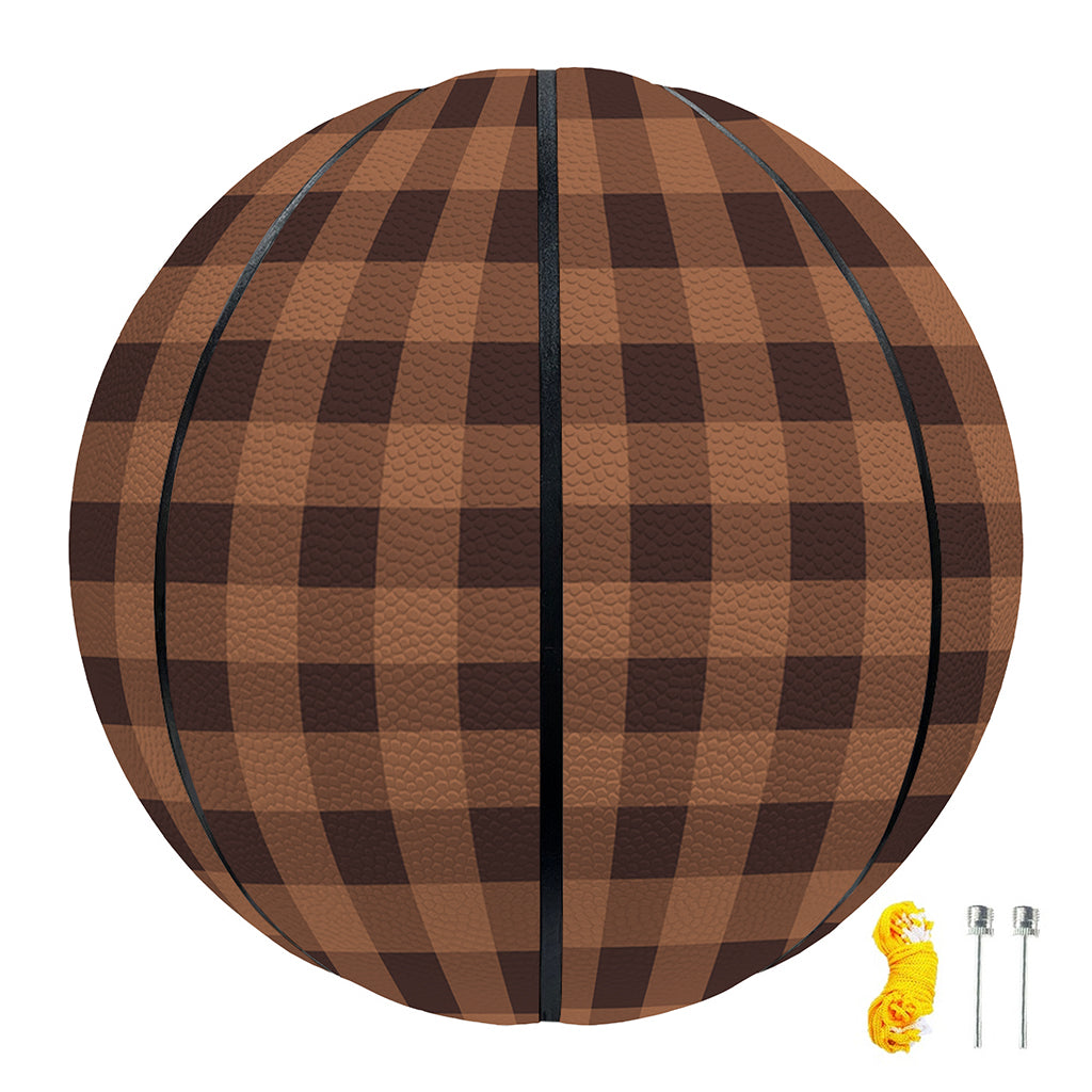 Dark Brown Check Pattern Print Basketball