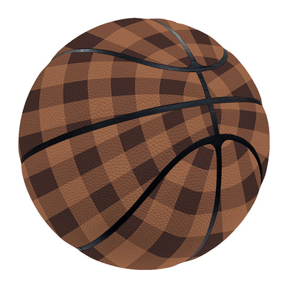 Dark Brown Check Pattern Print Basketball