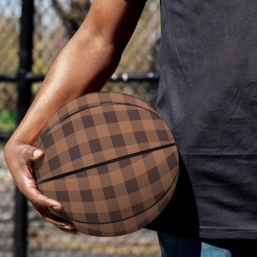Dark Brown Check Pattern Print Basketball