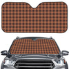 Dark Brown Check Pattern Print Car Windshield Sun Shade