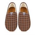 Dark Brown Check Pattern Print Casual Shoes