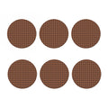 Dark Brown Check Pattern Print Coaster Set