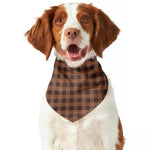 Dark Brown Check Pattern Print Dog Bandana