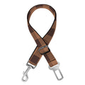Dark Brown Check Pattern Print Dog Seat Belt