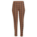 Dark Brown Check Pattern Print High-Waisted Pocket Leggings
