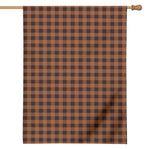 Dark Brown Check Pattern Print House Flag