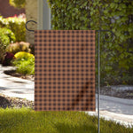 Dark Brown Check Pattern Print House Flag