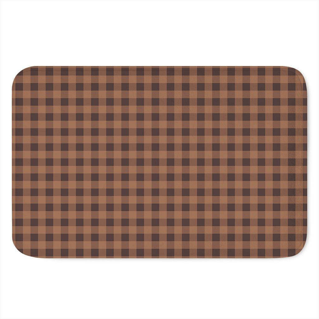 Dark Brown Check Pattern Print Indoor Door Mat