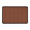 Dark Brown Check Pattern Print Kitchen Mat