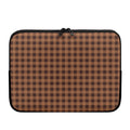Dark Brown Check Pattern Print Laptop Sleeve
