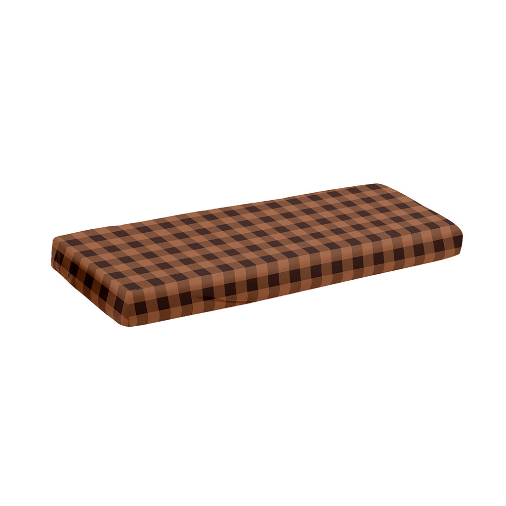 Dark Brown Check Pattern Print Piano Keyboard Cover