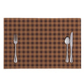 Dark Brown Check Pattern Print Placemat