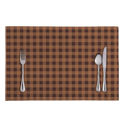 Dark Brown Check Pattern Print Placemat