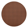 Dark Brown Check Pattern Print Round Blanket