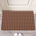 Dark Brown Check Pattern Print Rubber Doormat
