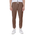 Dark Brown Check Pattern Print Joggers