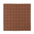Dark Brown Check Pattern Print Silk Bandana
