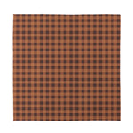 Dark Brown Check Pattern Print Silk Bandana