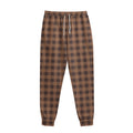 Dark Brown Check Pattern Print Sweatpants