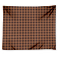 Dark Brown Check Pattern Print Tapestry