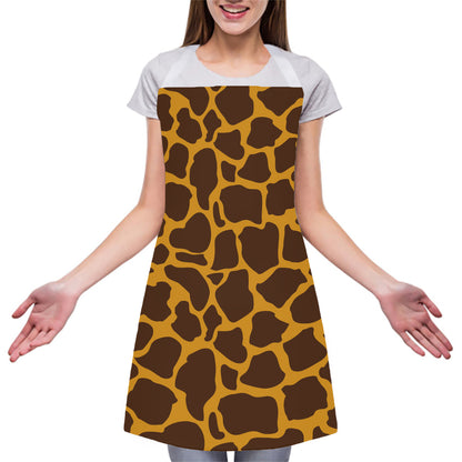 Dark Brown Cow Print Adjustable Apron