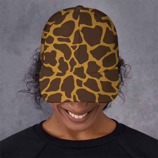 Dark Brown Cow Print Baseball Cap