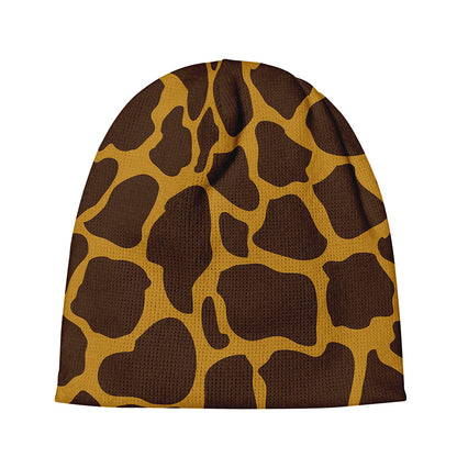 Dark Brown Cow Print Beanie