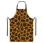 Dark Brown Cow Print Bib Apron With Pocket