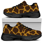 Dark Brown Cow Print Black Chunky Shoes