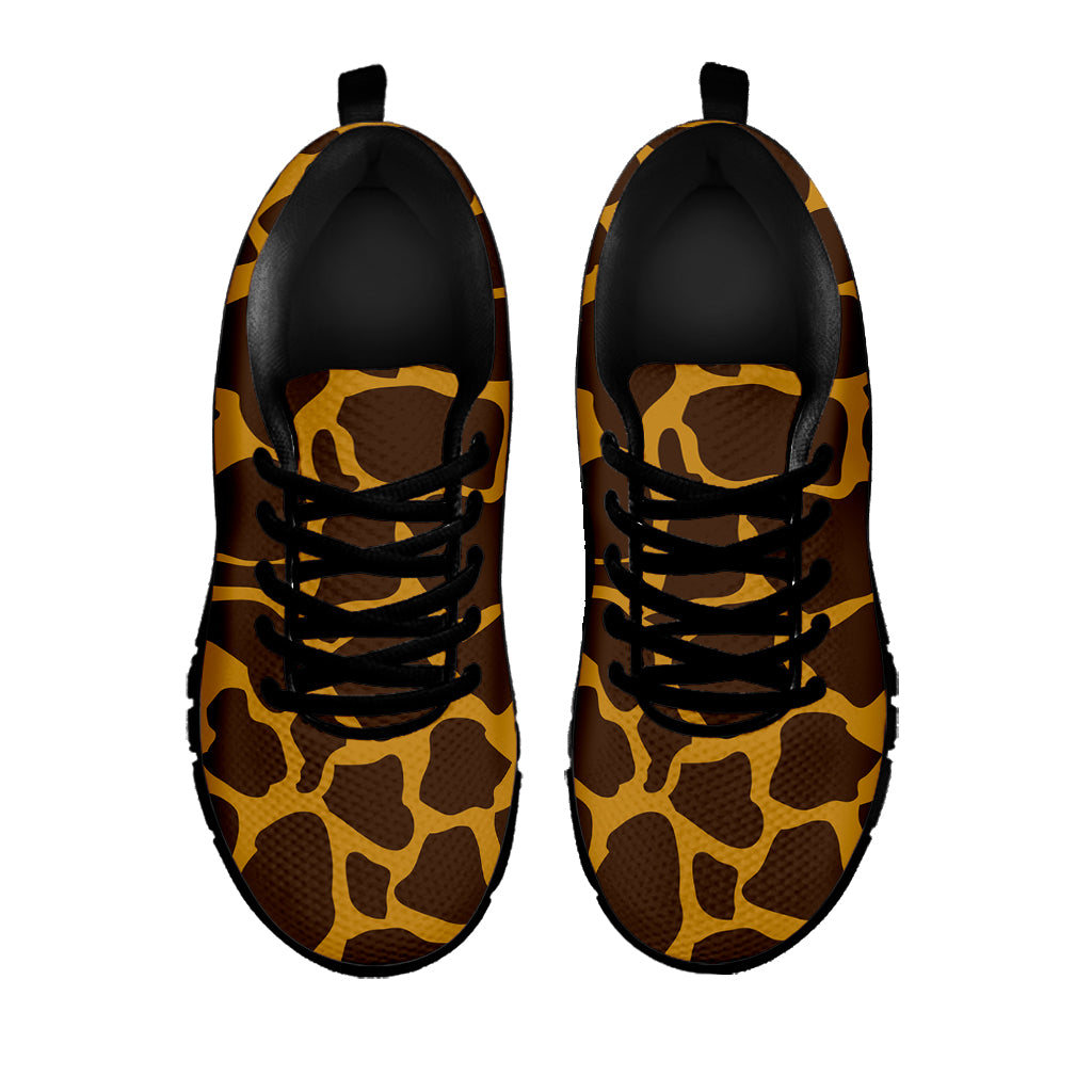 Dark Brown Cow Print Black Running Shoes