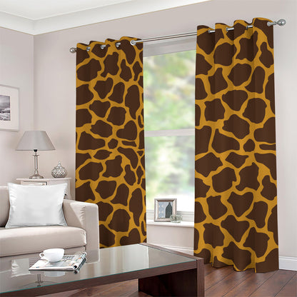 Dark Brown Cow Print Blackout Grommet Curtains