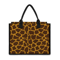Dark Brown Cow Print Canvas Tote Bag
