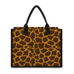 Dark Brown Cow Print Canvas Tote Bag