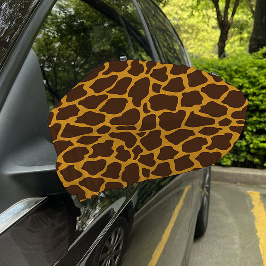 Dark Brown Cow Print Car Side Mirror Covers