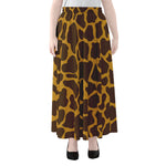 Dark Brown Cow Print Chiffon Maxi Skirt