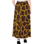 Dark Brown Cow Print Chiffon Maxi Skirt