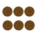 Dark Brown Cow Print Coaster Set