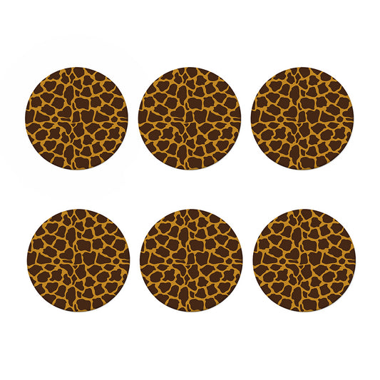 Dark Brown Cow Print Coaster Set