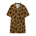 Dark Brown Cow Print Cotton Hawaiian Shirt