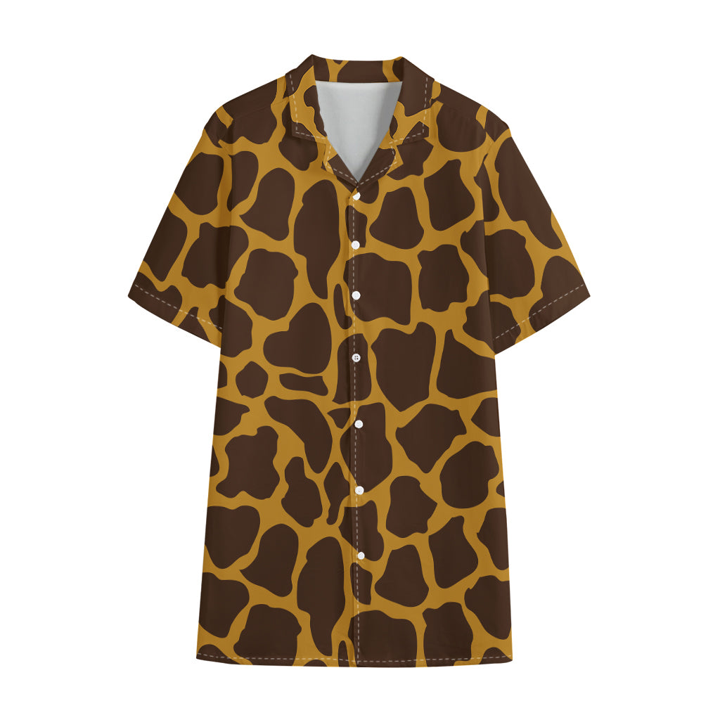 Dark Brown Cow Print Cotton Hawaiian Shirt