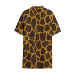 Dark Brown Cow Print Cotton Hawaiian Shirt