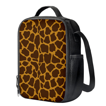 Dark Brown Cow Print Crossbody Lunch Bag