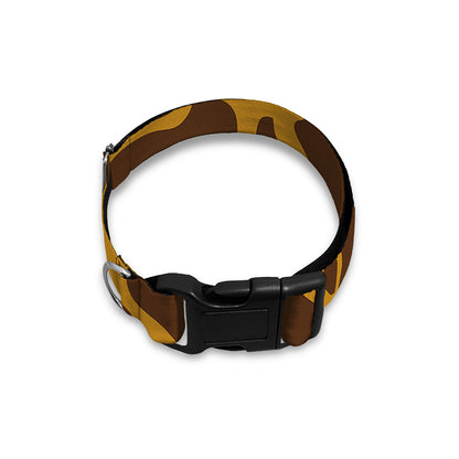 Dark Brown Cow Print Dog Collar