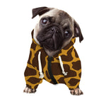 Dark Brown Cow Print Dog Zip Up Hoodie
